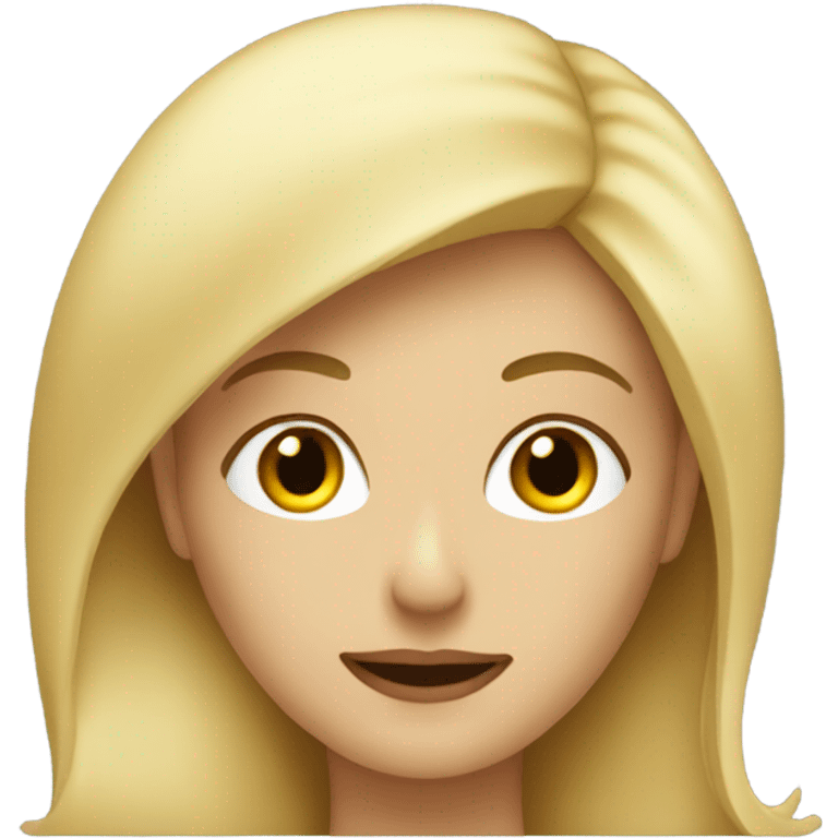 Blonde lady with squinty eyes emoji