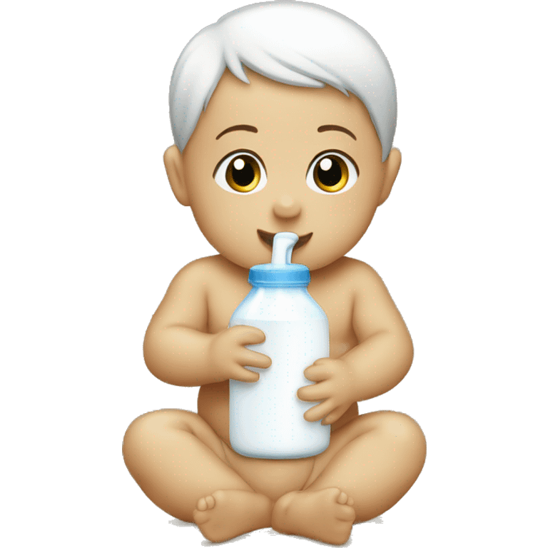 Baby drinking milk in a bottle  emoji