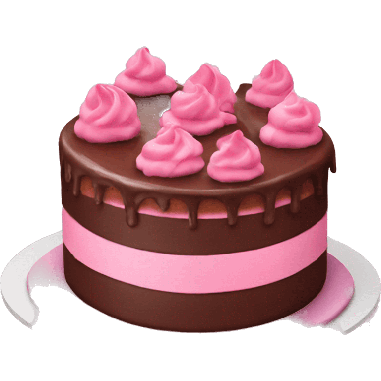 chocolate pink cake emoji