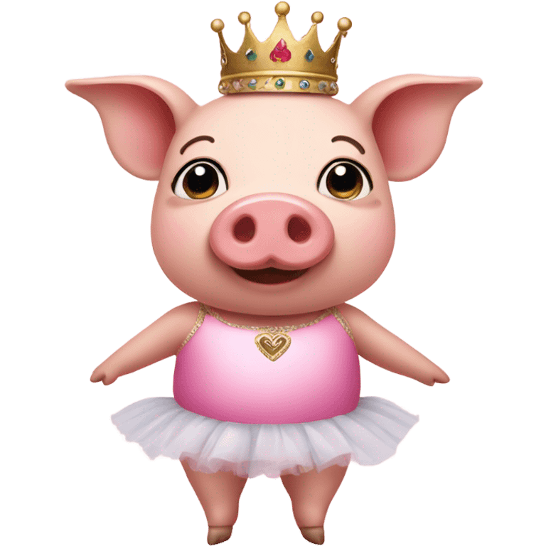 Pig with tuta and leotard and crown emoji