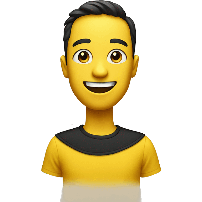 happy human in yeallow t-shirt with black collar emoji