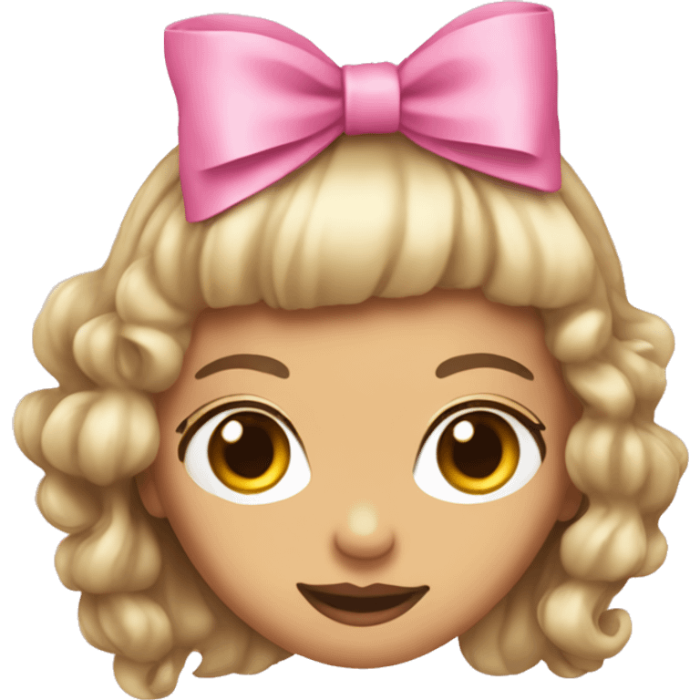 Coquette pink bow emoji