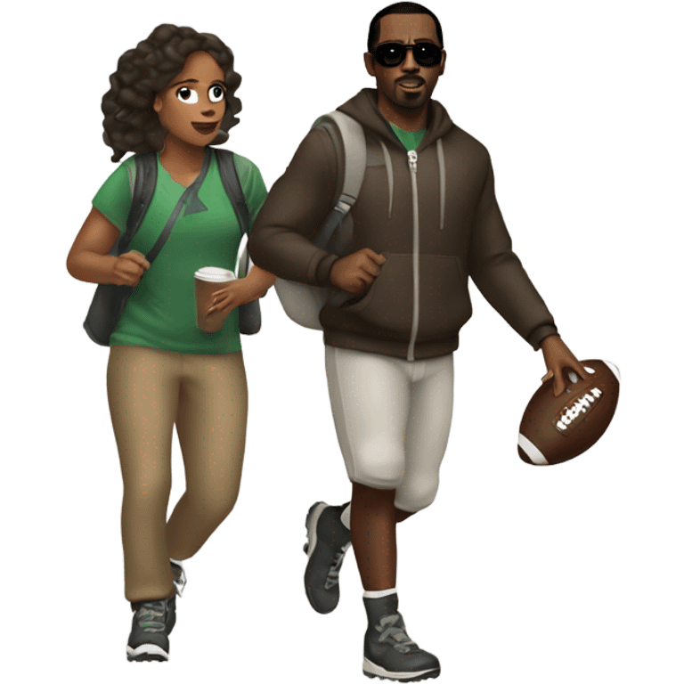 P Diddy hiking a football  emoji