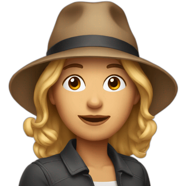 Mam with a hat emoji