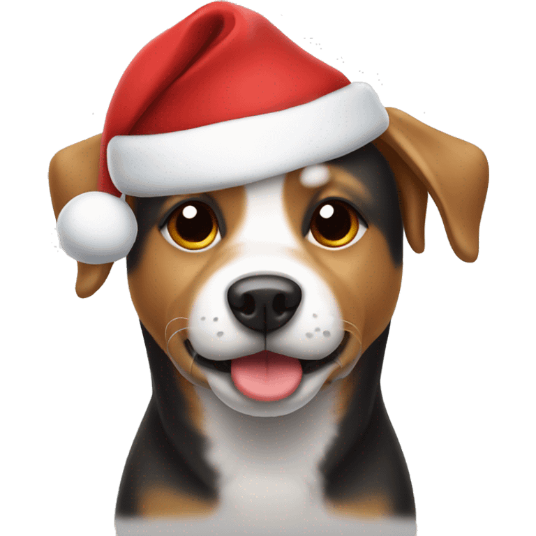 Dog with a Santa hat emoji