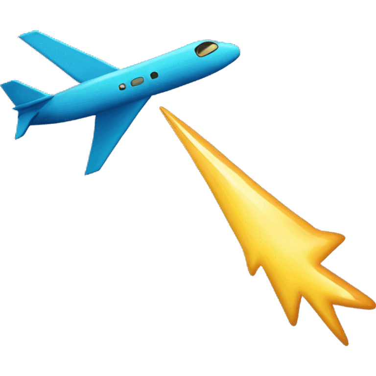 Shooting star collide with plane  emoji