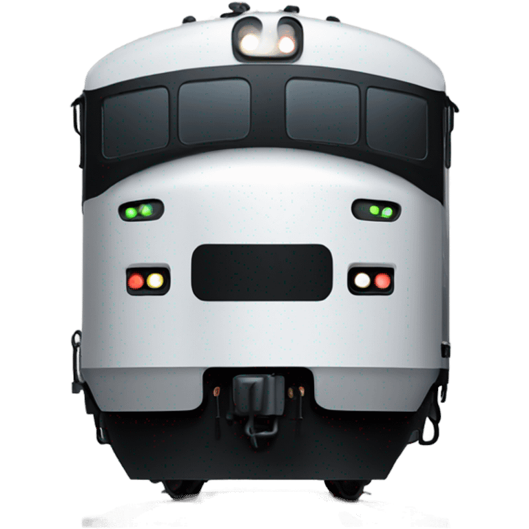 A electric locomotive (With little shiny black Kirby eyes) emoji