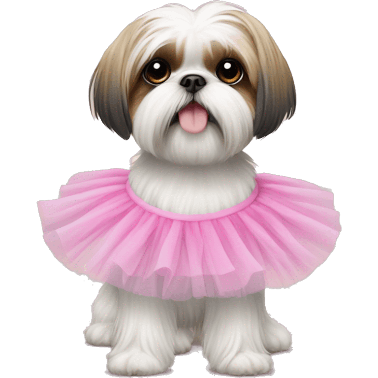 Shih Tzu wearing a tutu emoji