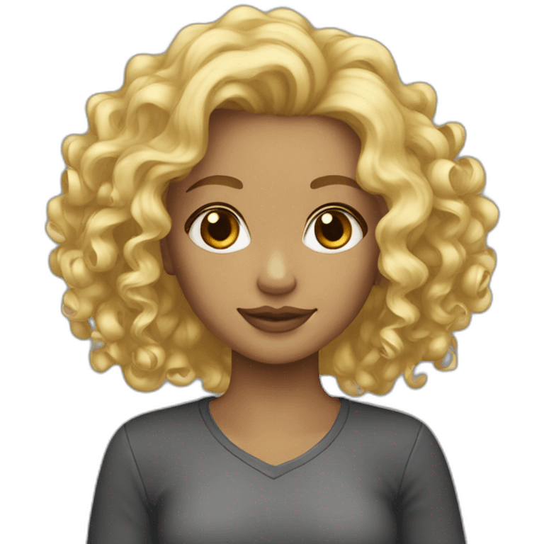 girl blond curls emoji