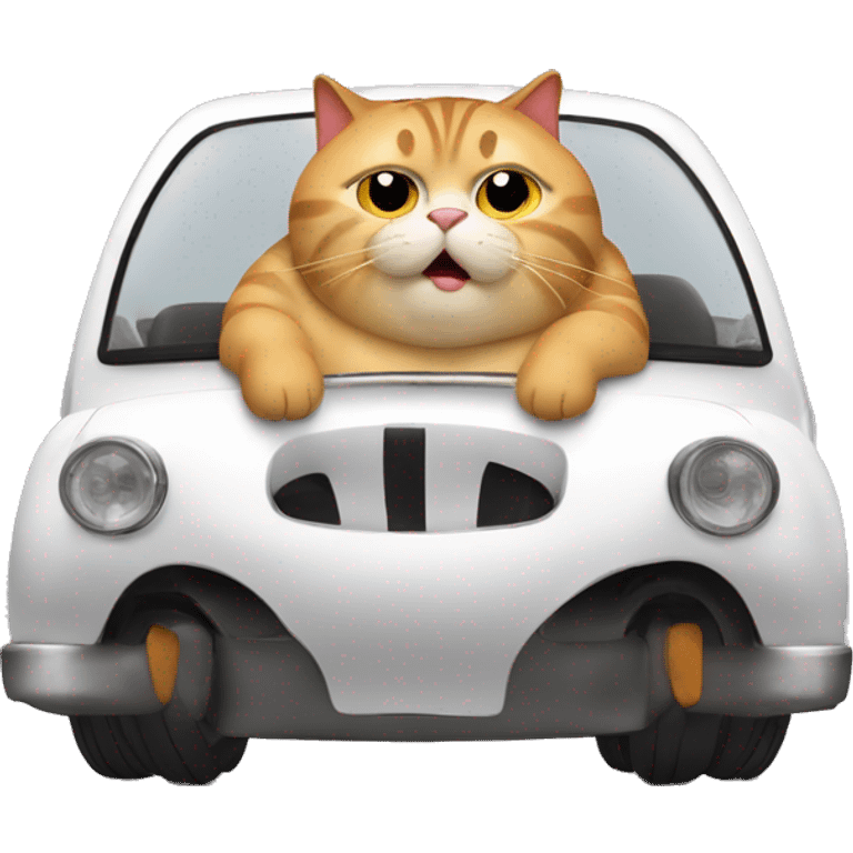 fat cat in fast car emoji