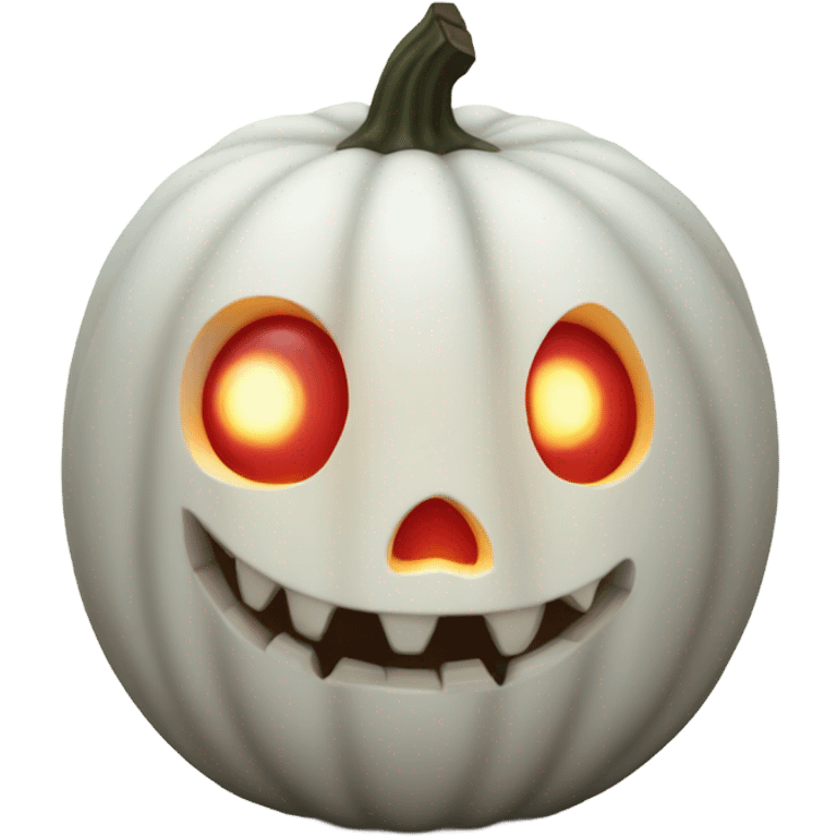 Halloween white pumpkin red glow evil emoji