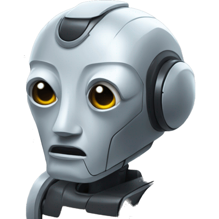 bilgisayar kullanan robot emoji