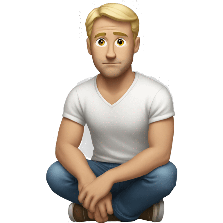 White man squatting  emoji