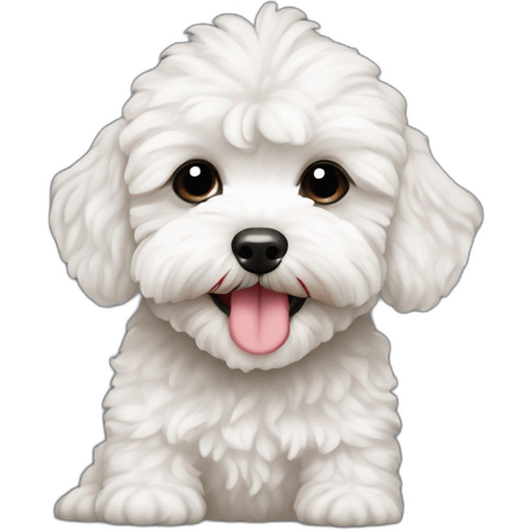 kissing whitish maltipoo emoji