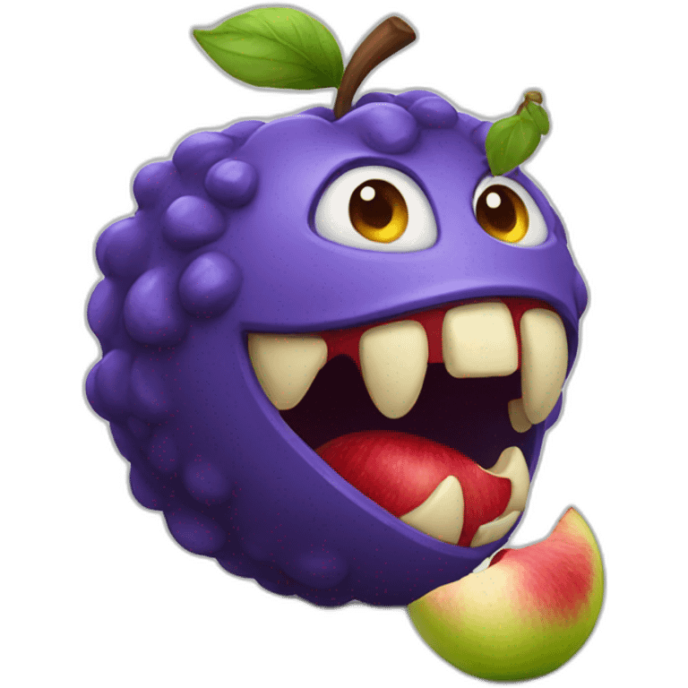 monster eating apple emoji