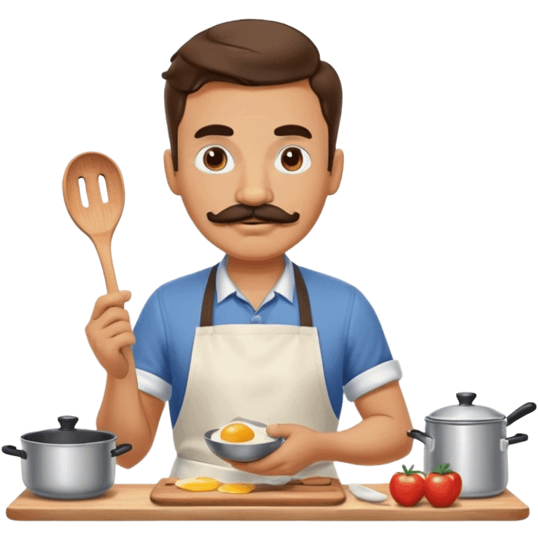 Husband cooking breakfast emoji