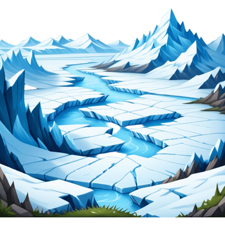 Cinematic Realistic Tundra with Glaciers Emoji in a wooden frame, Vast and frozen, with endless expanses of snow-covered ground interrupted by massive glaciers creeping across the landscape. Jagged ice formations rise in the distance, their icy blue tones contrasting with the pale, frosty sky above. Sparse grasses and hardy shrubs cling to the frozen earth, fighting against the relentless cold. The light reflects off the snow and glaciers, casting a soft glow across the desolate yet majestic terrain. Soft glowing outline, capturing the essence of a serene, stark wilderness where glaciers dominate and life endures in the harshest conditions. emoji