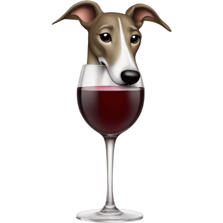 Greyhound drinking wine emoji