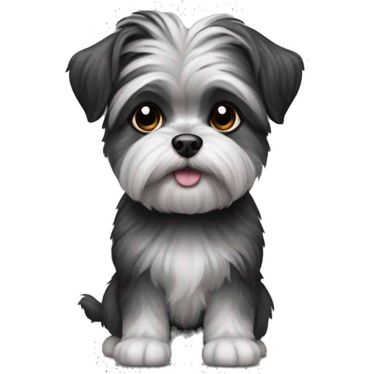 black and grey shorkie dog emoji