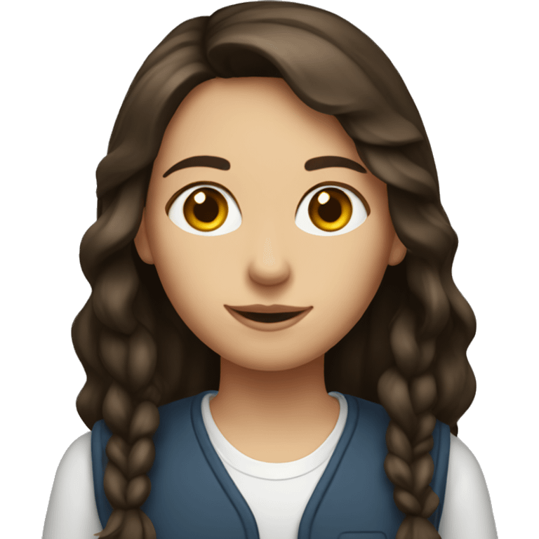 a brunette girl on school emoji