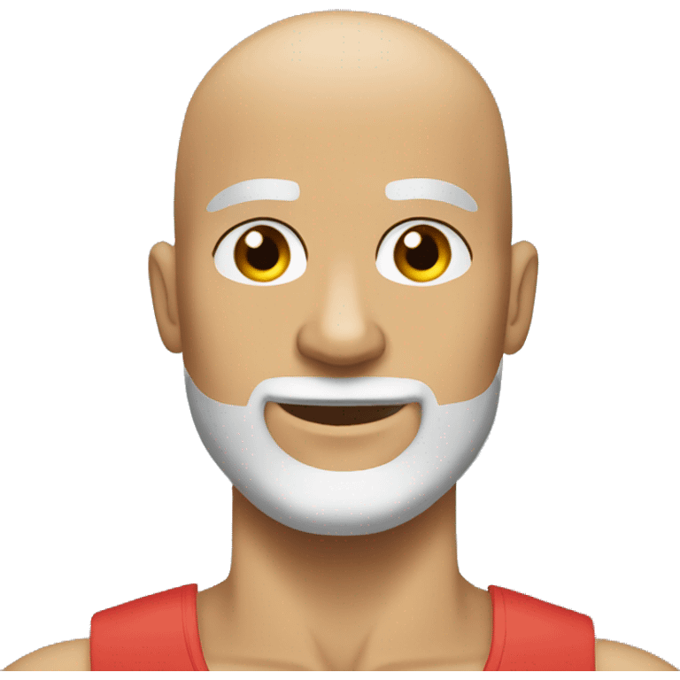 shaved head, beard, athletic muscular build emoji