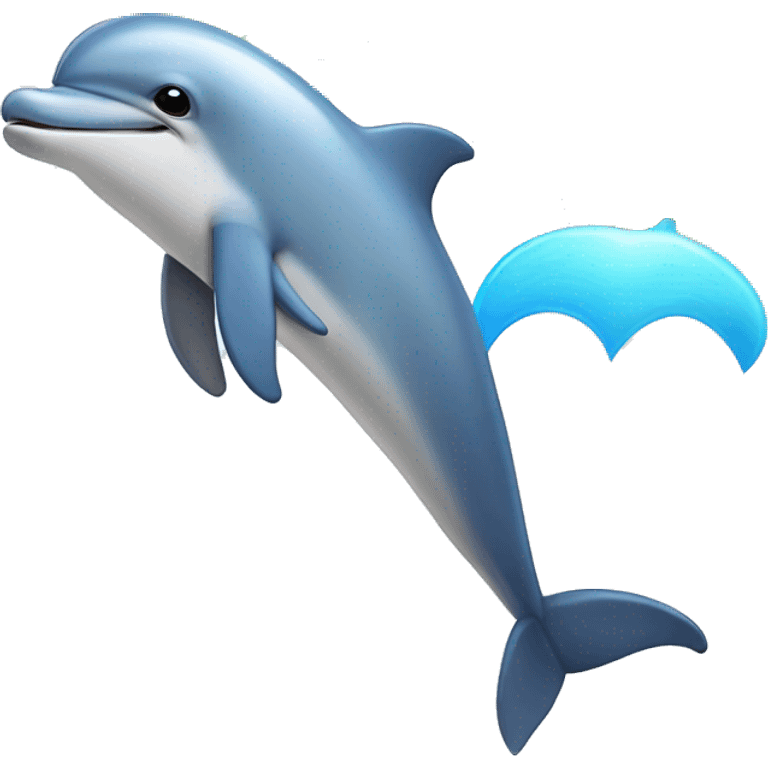 Dolphin with rainbows and poking it’s head out of the ocean  emoji