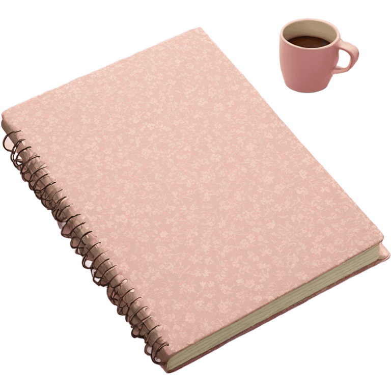 Vintage light pink floral notebook  emoji