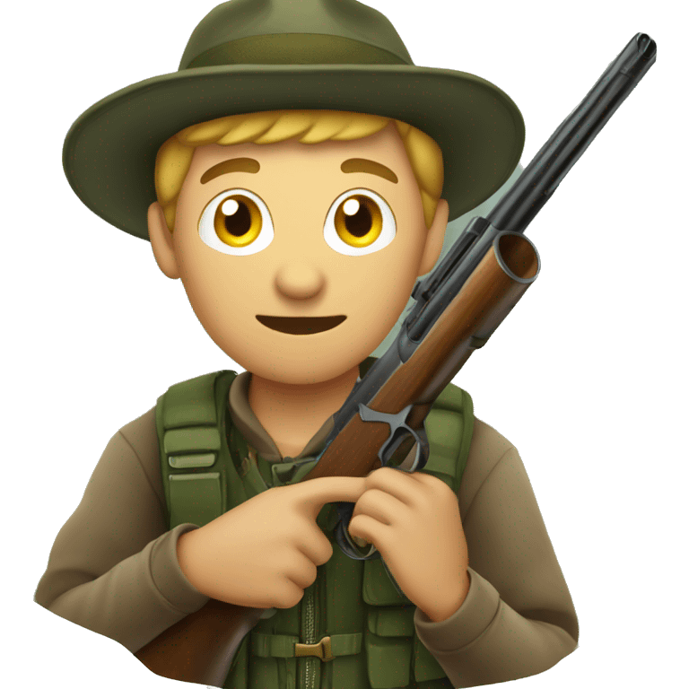 Hunter with a gun during a hunt emoji