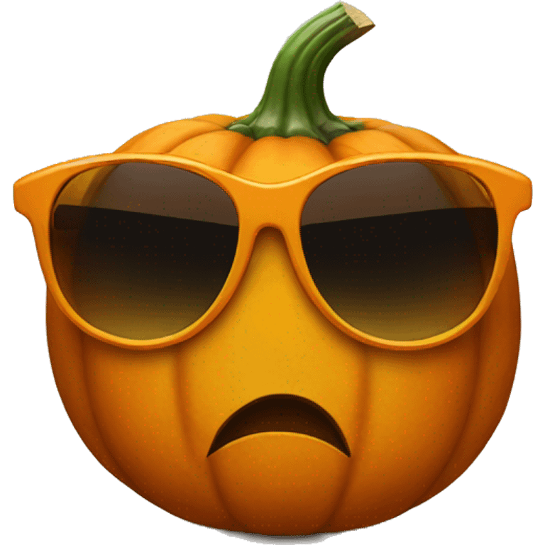 Pumpkin with sunglasses emoji