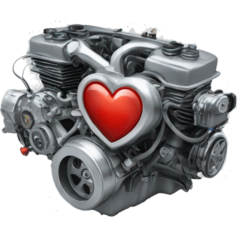 Heart with car engine emoji