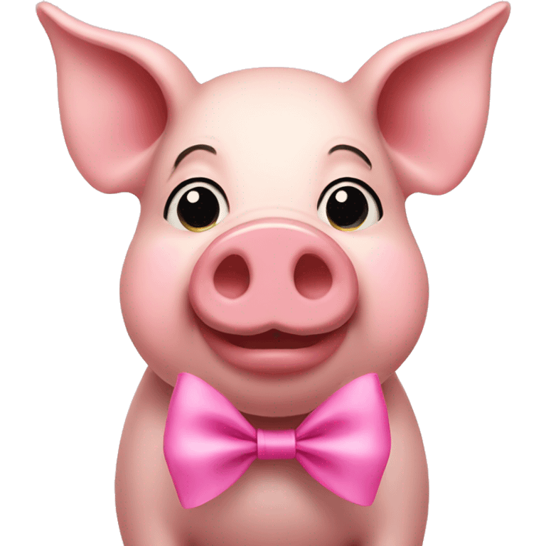 Pig with a pink bow emoji