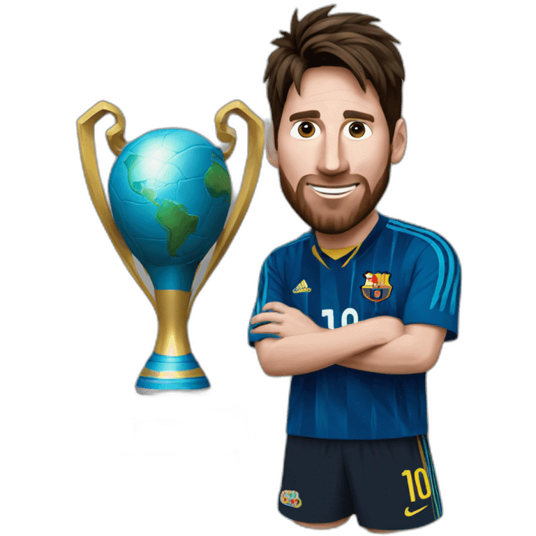 Messi con la copa mundial  emoji