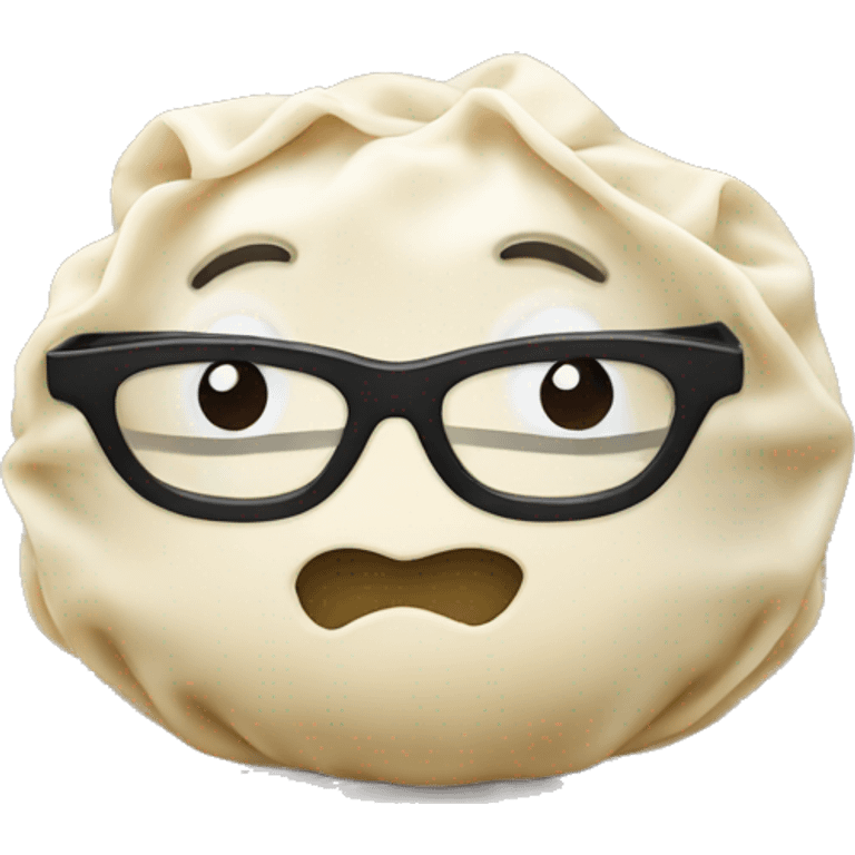 dumpling with glasses emoji