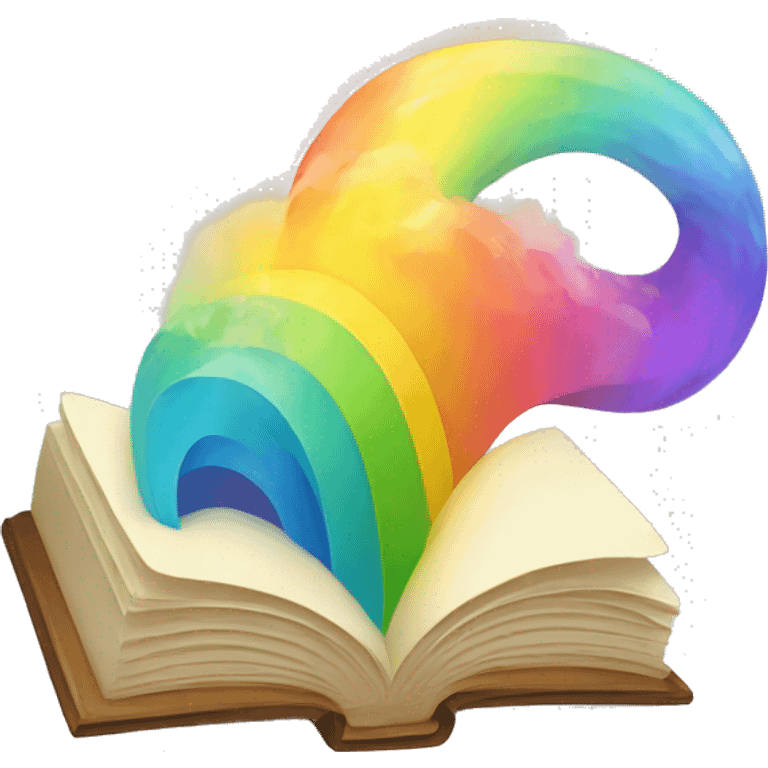 Open book with rainbow emoji