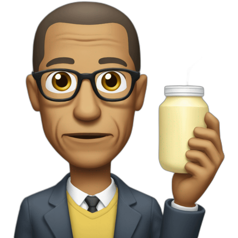 Gus fring neutral face holding mayonnaise titled "Mayonnaise" emoji