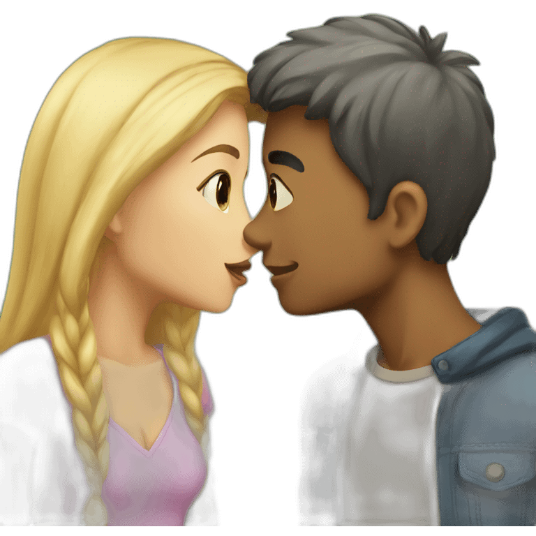 Boy wants to kiss girl emoji