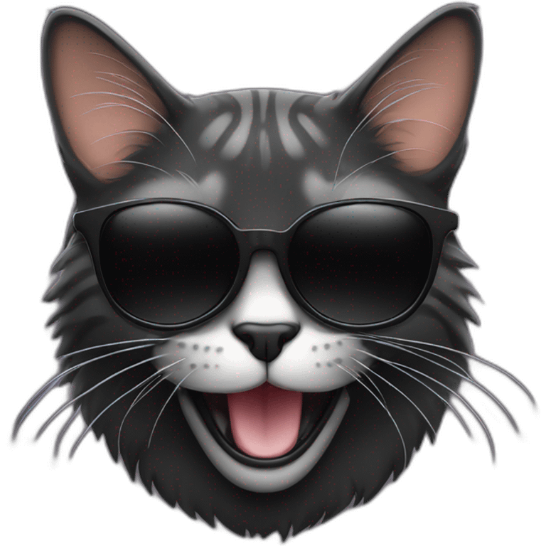 Black Mountain cat with black sunglasses winking emoji