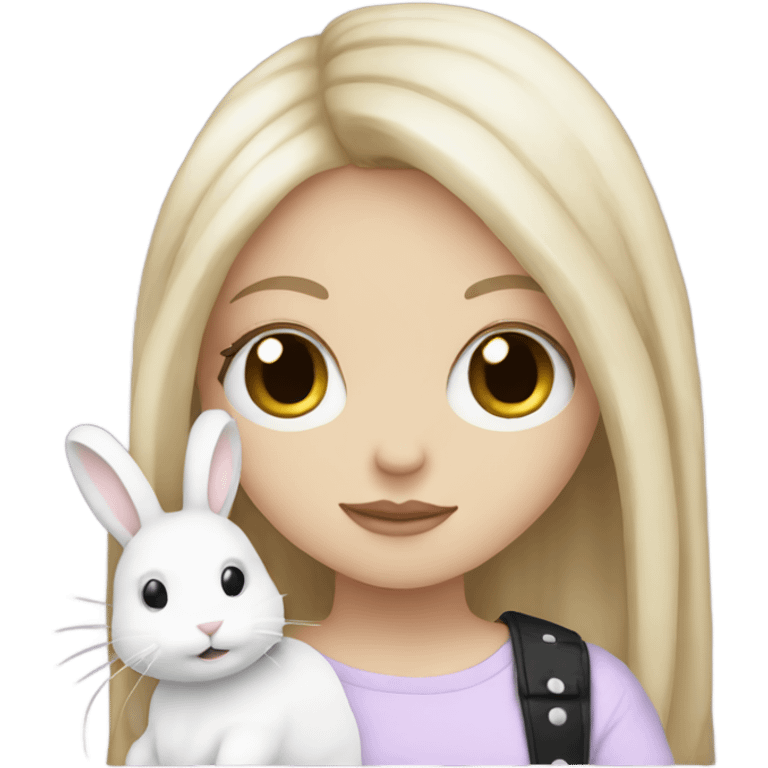 Emo white girl with bunny emoji