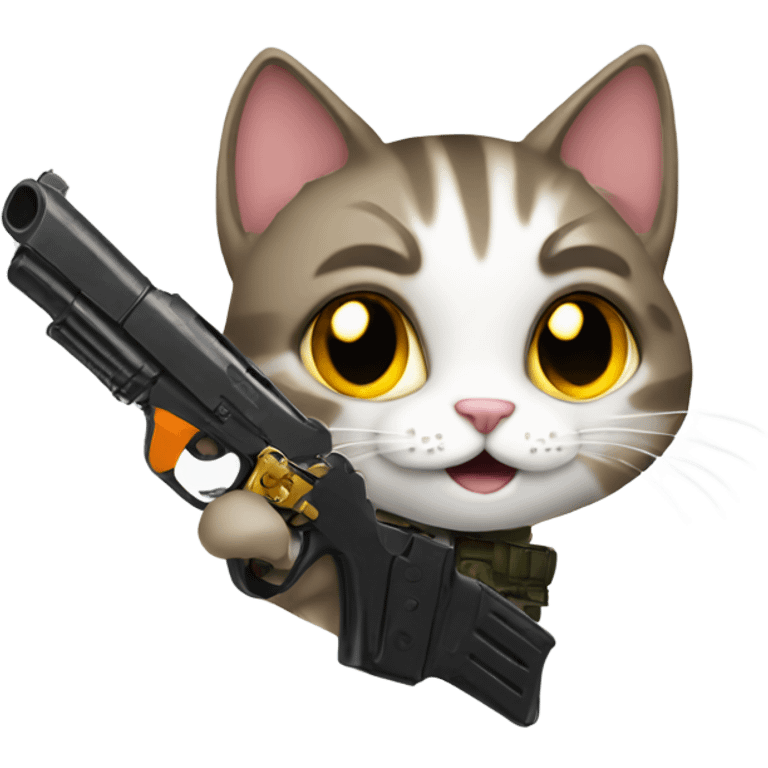 A cat with a gun  emoji