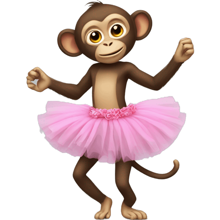 Monkey with pink tutu emoji