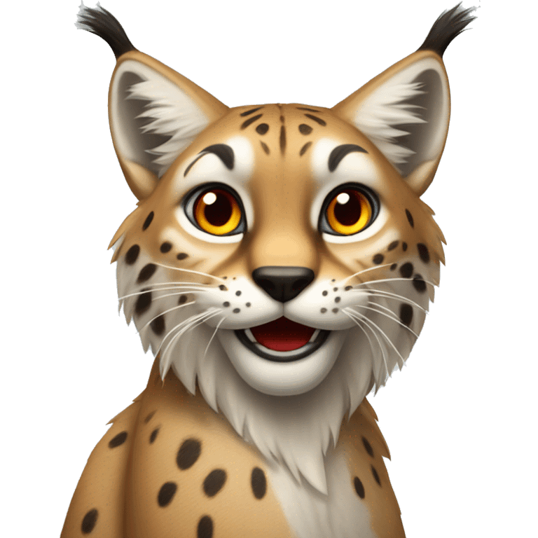 Lynx that is overly surprised with a big red exclamation mark emoji