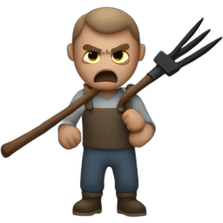 angry villager holding black pitchfork emoji