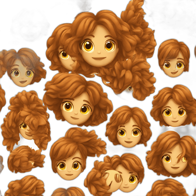 chica con pelo cobre emoji