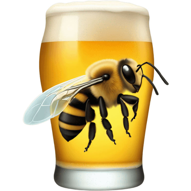 Bee drinking beer emoji