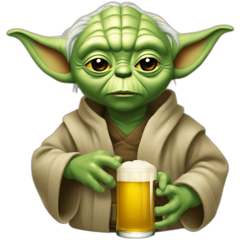 Yoda boit une biere emoji