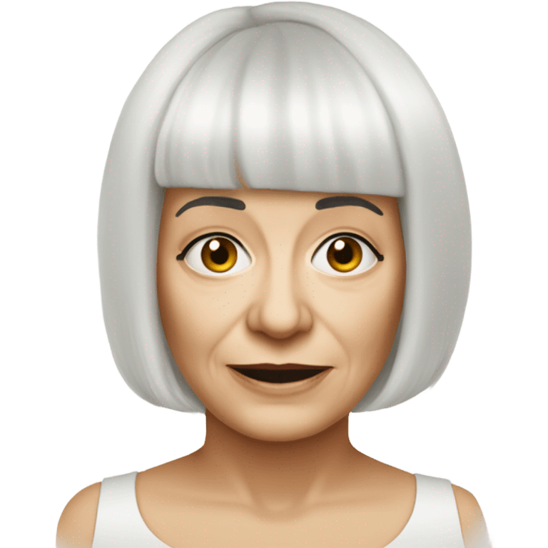 Agnès Varda white top hair emoji