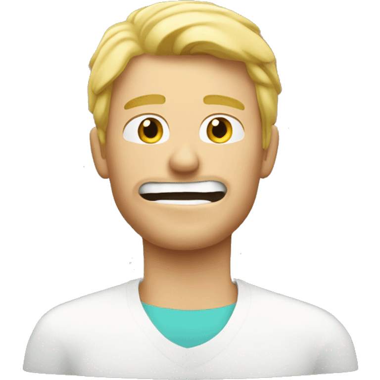 blond man with a mouthwash emoji