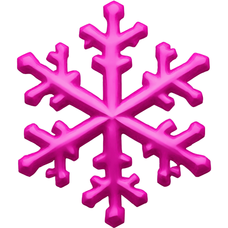 Hot pink crystallized snow flake emoji