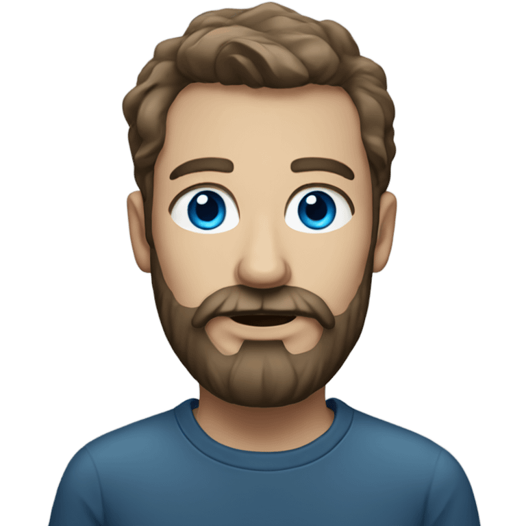 portrait of a bearded man with blue eyes emoji