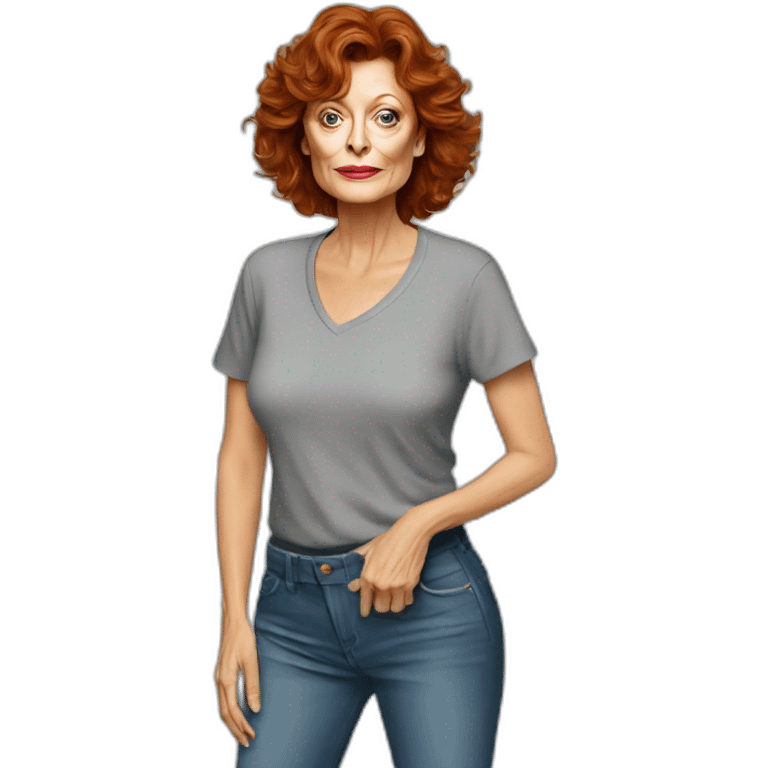 actor susan sarandon cartoon wearing tee emoji